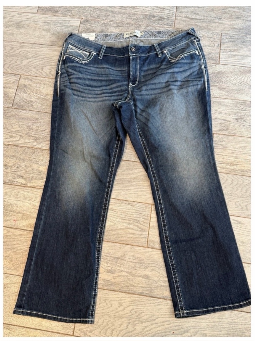 Ariat REAL Plus Size Bootcut Jeans 22WR Mid Rise Entwined